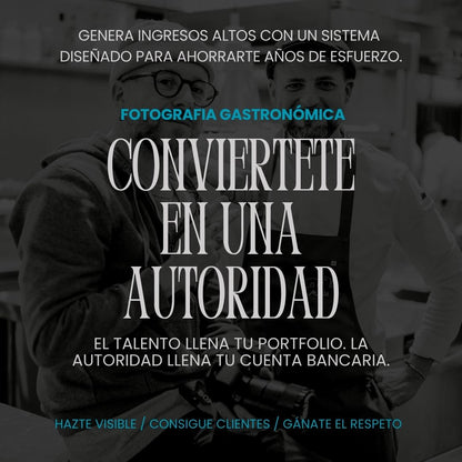 Masterclass de Fotografía Gastronómica: Conviértete en una Autoridad + 3 BONUS GRATIS 🔥