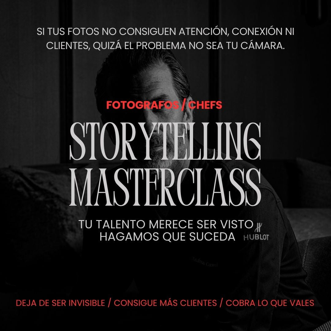 Masterclass de Storytelling - Para Fotógrafos, Chefs y Restaurantes ⭐️