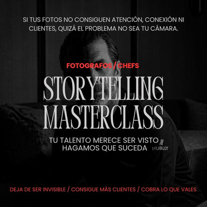 Masterclass de Storytelling - Para Fotógrafos, Chefs y Restaurantes ⭐️