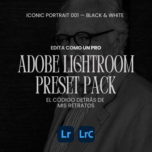 Retrato Iconico 001 - Blanco y Negro / Pack de Presets Adobe Lightroom
